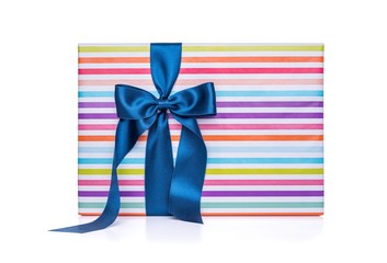 Gift box on a white background. Close-up.
