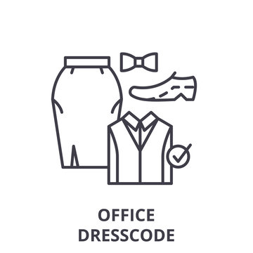Office dresscode line icon concept. Office dresscode vector linear illustration, sign, symbol