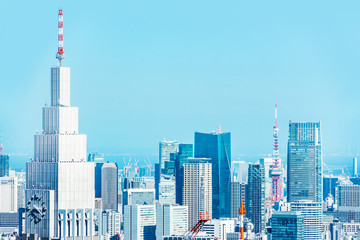Fototapeta premium skyline aerial view of shinjuku in Tokyo, Japan
