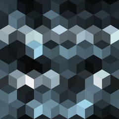 Obraz premium Hexagon grid seamless vector background. Technological polygons bauhaus corners geometric design. Trendy colors hexagon cells pattern for game background. Honeycomb shapes mosaic backdrop.