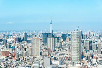 skyline aerial view of shinjuku in Tokyo, Japan