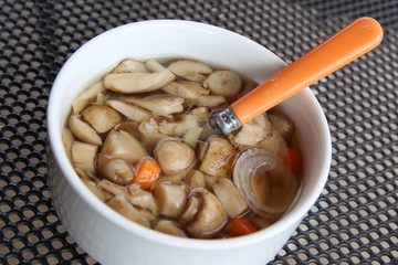 Food from forest mushrooms.