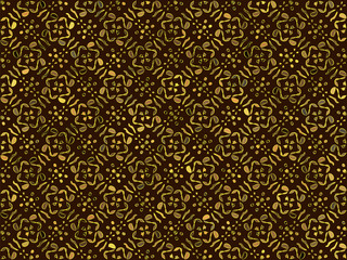 golden stylized jewelry pattern on a brown background