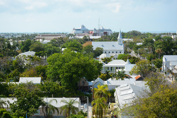 KEY WEST, FL, USA - APRIL 24, 2018: Beautiful panoramic view from Key West Lighthouse on Key West...