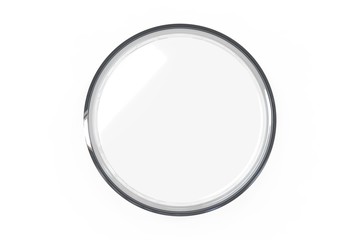 Transparent glass Petri dishes on white background. Top view. 3D rendering