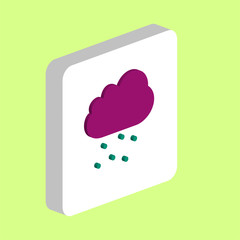 Hail Cloud Simple vector icon. Illustration symbol design template for web mobile UI element. Perfect color isometric pictogram on 3d white square. Hail Cloud icons for you business project
