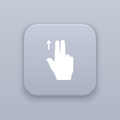 Obraz premium Double-tapping up, gray vector button with white icon