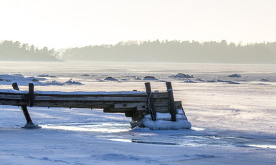 bench in winter