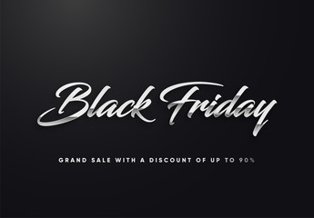 Black Friday silver sale vector illustration