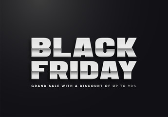 Black Friday silver sale vector illustration
