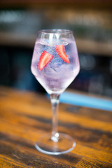 Pink cocktail detail