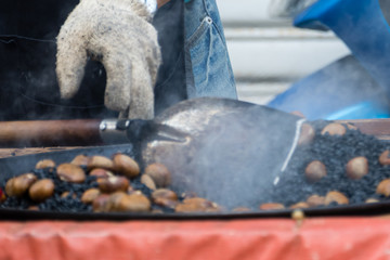 Chestnuts roasting in hot stones
