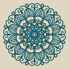 Simple ethnic circular motif. Vintage round sign