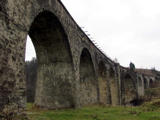 Fototapeta na wymiar Beautiful old stone viaduct