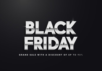 Black Friday silver sale vector illustration