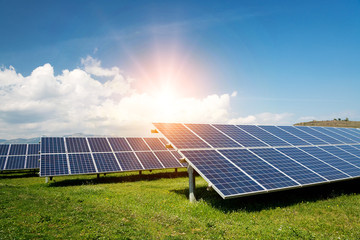 Solar panels, photovoltaics, alternative electricity source - concept of sustainable resources