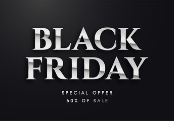 Black Friday silver sale vector illustration