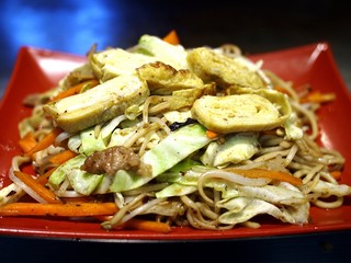 Freshly cooked plate of Yakisoba
