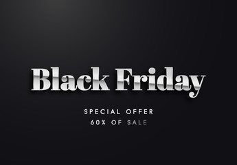 Black Friday silver sale vector illustration