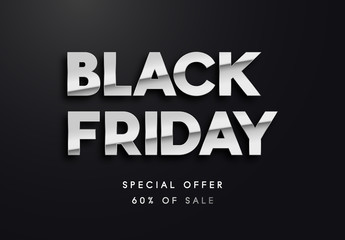 Black Friday silver sale vector illustration