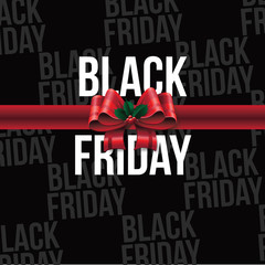 Black Friday super sale promotional design with copy space. Black and red design for the Friday after Thanksgiving. Eps10 vector illustration.