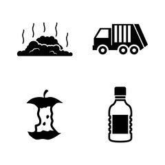 Garbage Waste. Simple Related Vector Icons Set for Video, Mobile Apps, Web Sites, Print Projects and Your Design. Garbage Waste icon Black Flat Illustration on White Background.