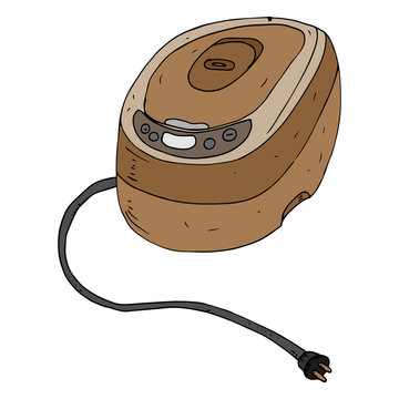 Multivark with power cable. crockpot. Vector illustration pressure cooker.
