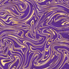 Vector violet and gold marble abstract background. Liquid marble pattern. Trendy template for design, wedding, invitation, party, birthday, web, banner, card.