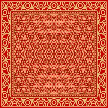 Design of a Geometric Flower Pattern. vector. For Print Bandana, Shawl, Carpet