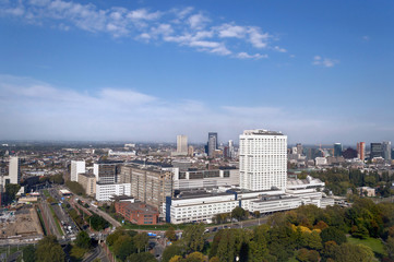 Fototapeta na wymiar cityscape of Rotterdam on sunny autumn day
