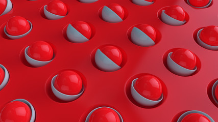 3d render abstract background with a simple geometric pattern from spheres and cylinders