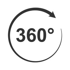 Icon of Angle 360 degrees video panaramic view symbol.
