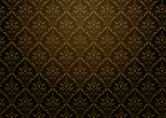 ダマスク柄ブラウン