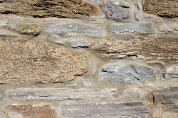 Traditional rustic stonewall detail
