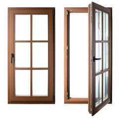 double door window isolated on white background
