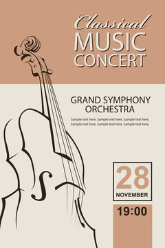 classical music concert poster with violin image