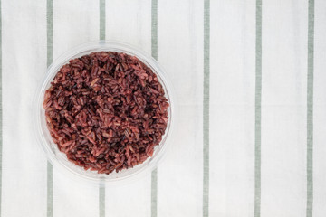 Cooked riceberry organic food