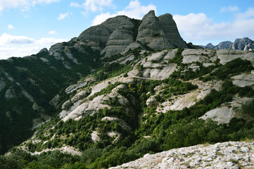Wonderful view of mountains in the Montserrat national park in Barcelona, Spain