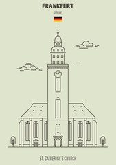 Obraz premium St. Catherine's Church in Frankfurt, Germany. Landmark icon