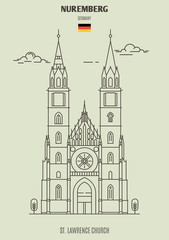 Fototapeta premium St. Lawrence Church in Nuremberg, Germany. Landmark icon