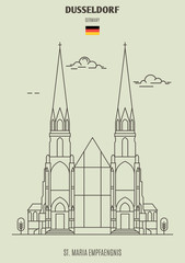 Naklejka premium St. Maria Empfaengnis in Dusseldorf, Germany. Landmark icon