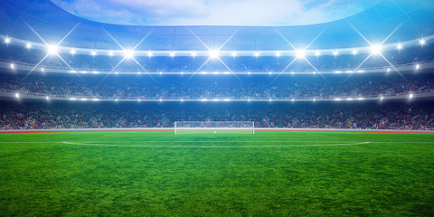 Green soccer stadium