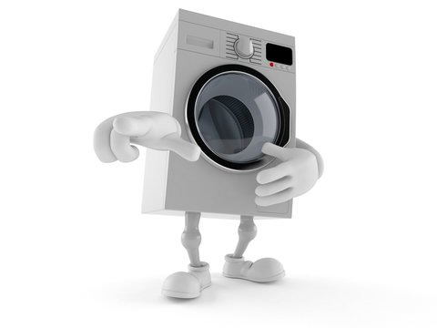 Washer character pointing finger