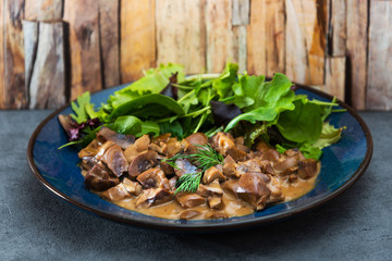 Beef kidneys with Madeira sauce