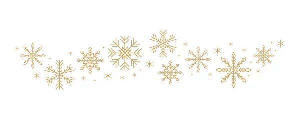 Fotobehang snowflakes and stars border isolated on white background vector illustration EPS10 © krissikunterbunt