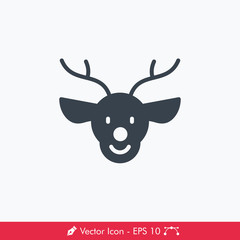 Reindeer (Christmas/Santa Claus) Icon / Vector