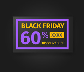 Black Friday 60 percent discount coupon