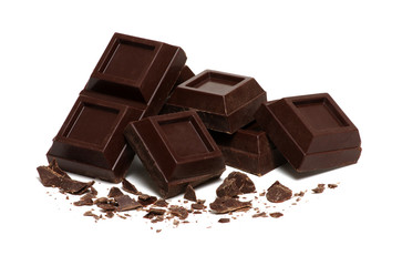 broken bar of dark chocolate