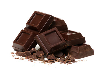 broken bar of dark chocolate