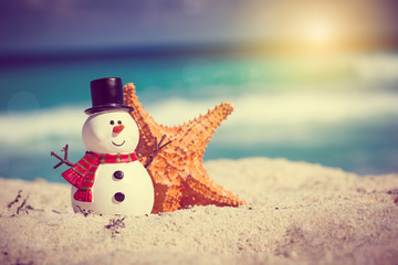 Tropical Christmas greeting card
